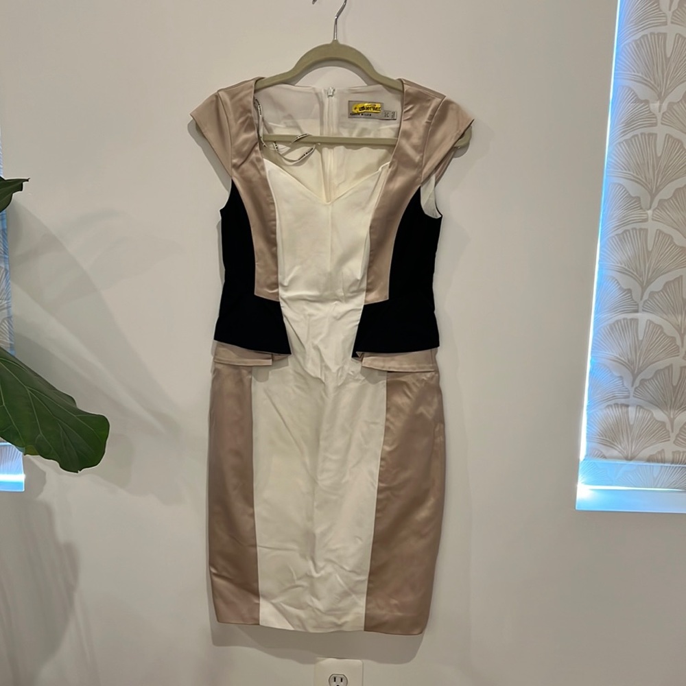 Karen Millen Cream black and white Dress Size 6
